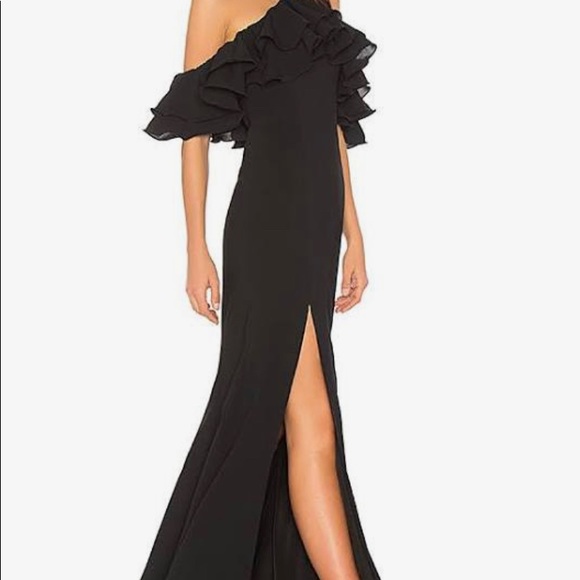 C/MEO Collective Dresses & Skirts - Black ruffled sleeve formal maxi